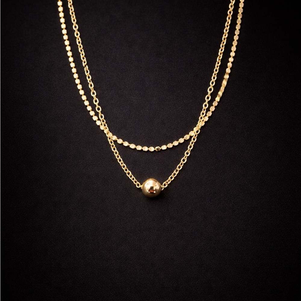 Gold Layered Ball Pendant Necklace - Women Jewelry